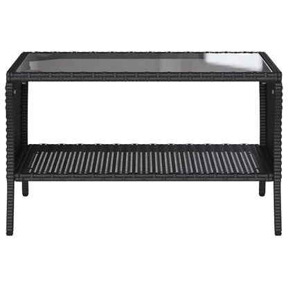 Divano da Giardino a 2 Posti Cuscini&Tavolo Nero in Polyrattan | homemem39