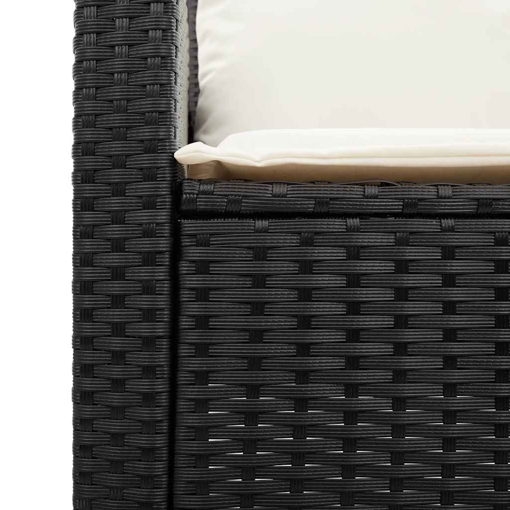 Divano da Giardino a 2 Posti Cuscini&Tavolo Nero in Polyrattan | homemem39