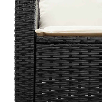 Divano da Giardino a 2 Posti Cuscini&Tavolo Nero in Polyrattan | homemem39