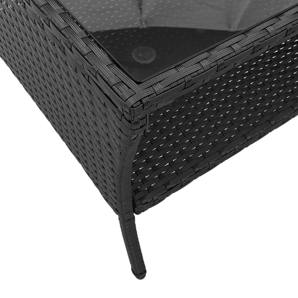Divano da Giardino a 2 Posti Cuscini&Tavolo Nero in Polyrattan | homemem39