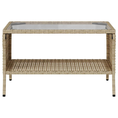 Divano Giardino 2 Posti con Cuscini e Tavolo Beige Polyrattan - homemem39