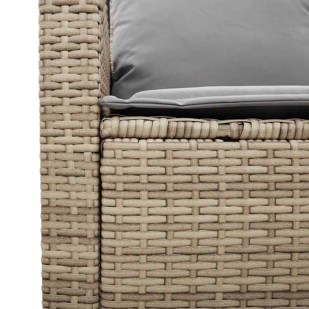 Divano Giardino 2 Posti con Cuscini e Tavolo Beige Polyrattan | homemem39