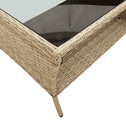 Divano Giardino 2 Posti con Cuscini e Tavolo Beige Polyrattan | homemem39
