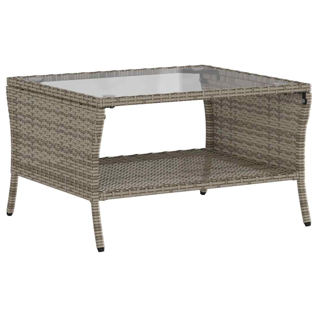 Divano da Giardino a 2 Posti Cuscini&Tavolo Grigio Polyrattan | homemem39