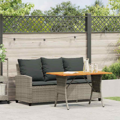 Divano da Giardino a 3 Posti Cuscini&Tavolo Grigio Polyrattan - homemem39