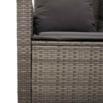 Divano da Giardino a 3 Posti Cuscini&Tavolo Grigio Polyrattan | homemem39