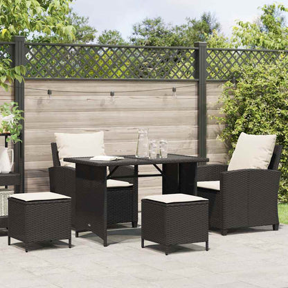 Set Divani da Giardino 4 pz con Cuscini Nero in Polyrattan | homemem39