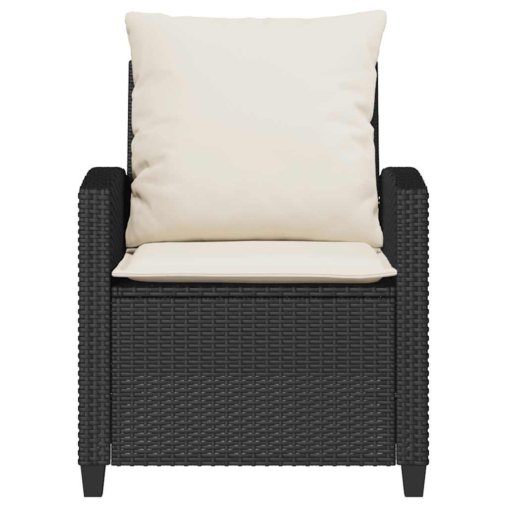 Set Divani da Giardino 4 pz con Cuscini Nero in Polyrattan | homemem39