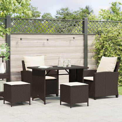 Set Divano da Giardino 4 pz con Cuscini Marrone in Polyrattan | homemem39