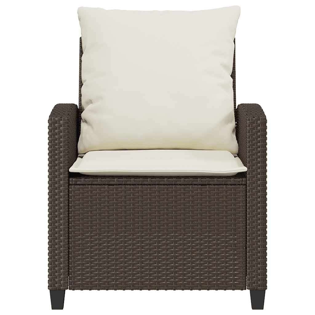 Set Divano da Giardino 4 pz con Cuscini Marrone in Polyrattan | homemem39