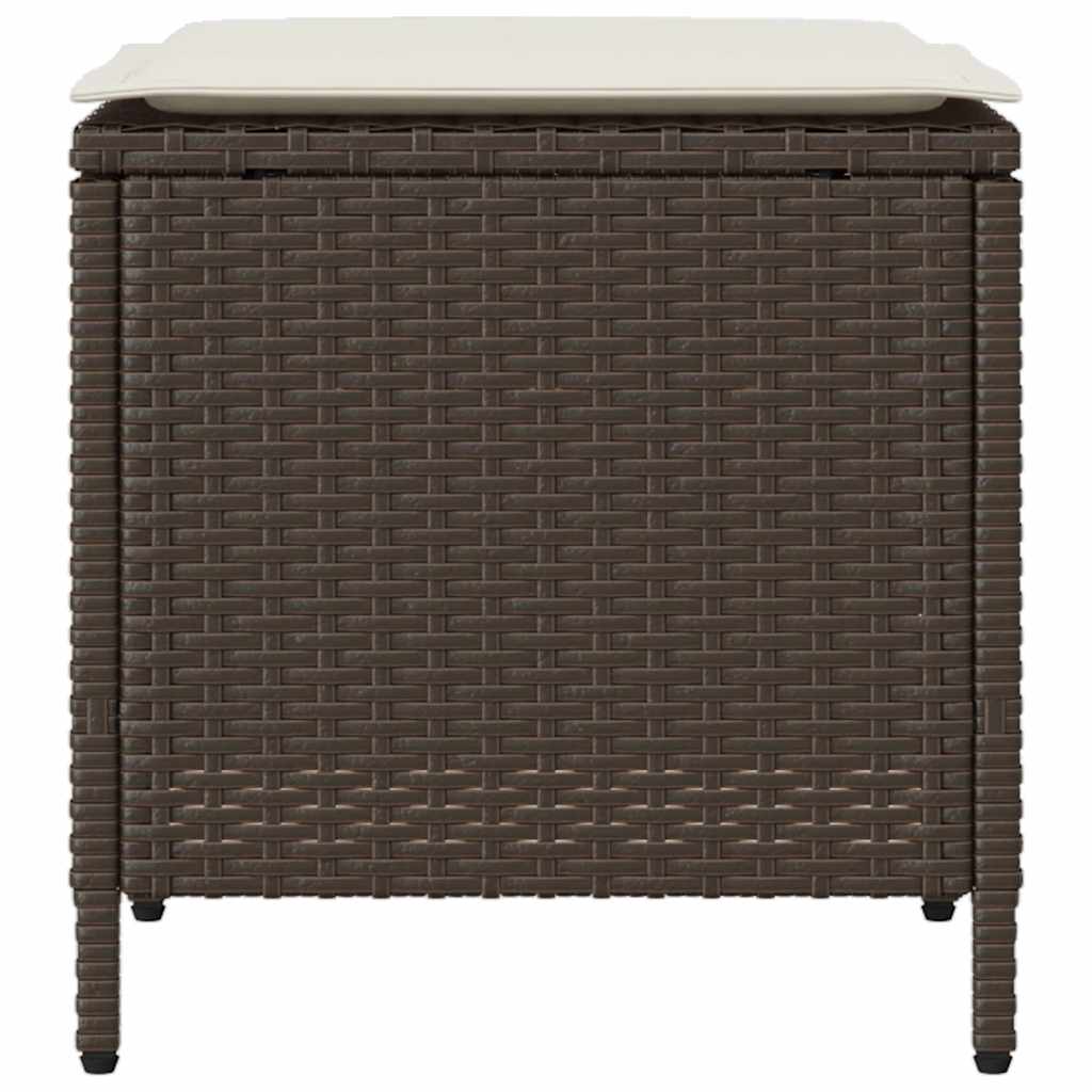 Set Divano da Giardino 4 pz con Cuscini Marrone in Polyrattan | homemem39