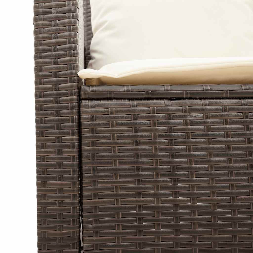 Set Divano da Giardino 4 pz con Cuscini Marrone in Polyrattan | homemem39