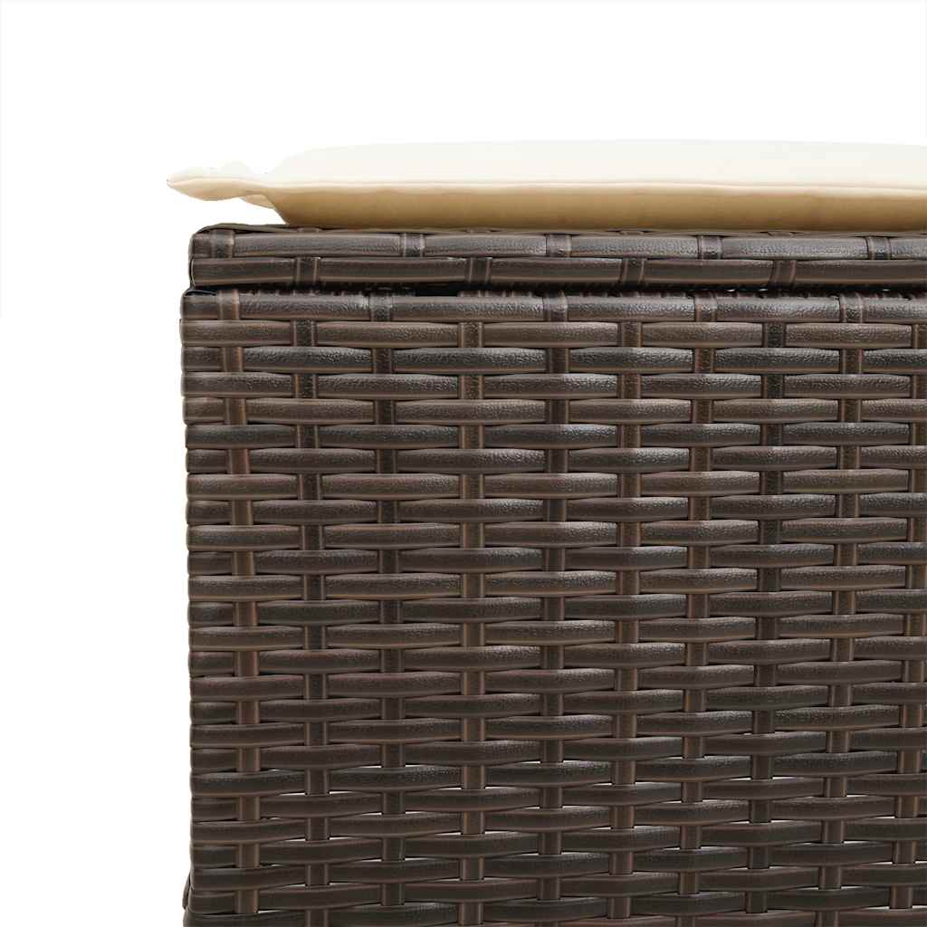 Set Divano da Giardino 4 pz con Cuscini Marrone in Polyrattan | homemem39