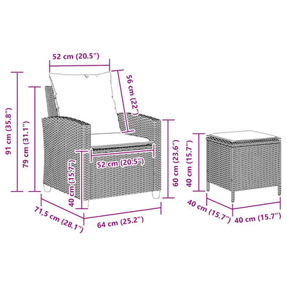 Set Divano da Giardino 4 pz con Cuscini Marrone in Polyrattan | homemem39