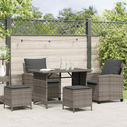 Set Divani da Giardino 4 pz con Cuscini in Polyrattan Grigio | homemem39