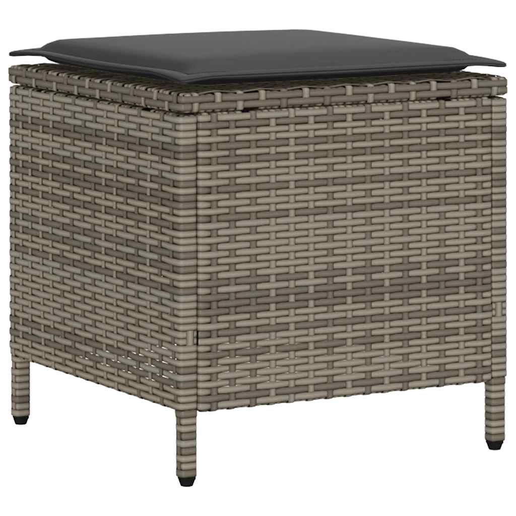 Set Divani da Giardino 4 pz con Cuscini in Polyrattan Grigio | homemem39
