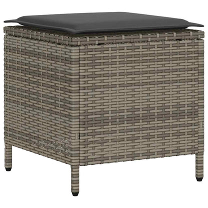 Set Divani da Giardino 4 pz con Cuscini in Polyrattan Grigio | homemem39