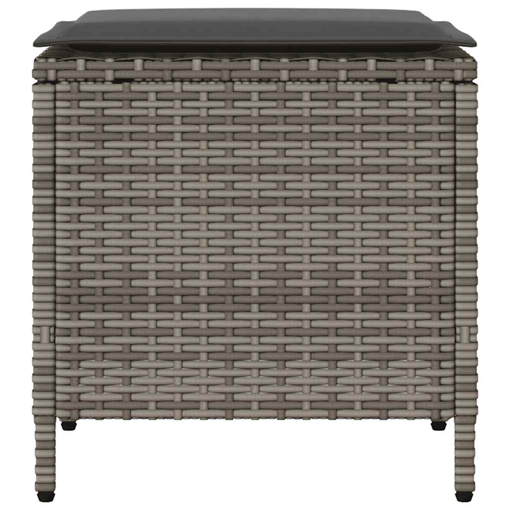 Set Divani da Giardino 4 pz con Cuscini in Polyrattan Grigio | homemem39