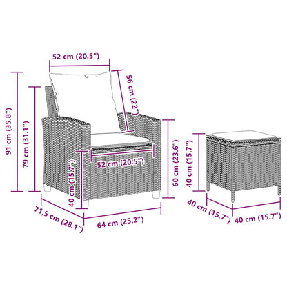 Set Divani da Giardino 4 pz con Cuscini in Polyrattan Grigio | homemem39