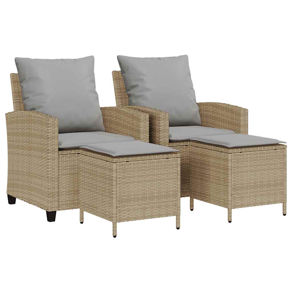 Set Divano da Giardino 4 pz con Cuscini Beige in Polyrattan | homemem39
