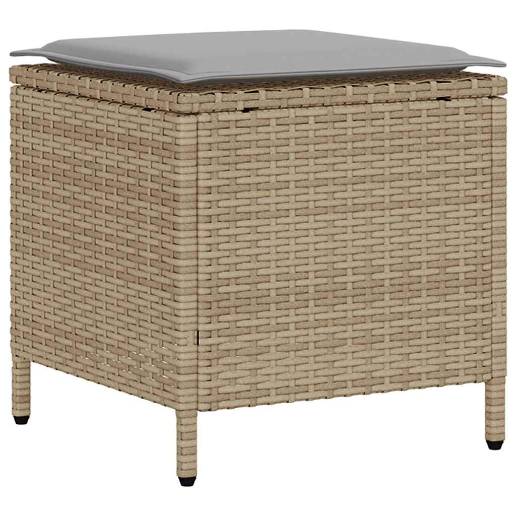 Set Divano da Giardino 4 pz con Cuscini Beige in Polyrattan | homemem39