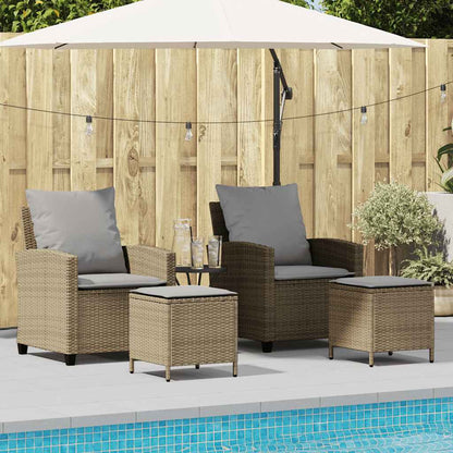 Set Divano da Giardino 4 pz con Cuscini Beige in Polyrattan | homemem39