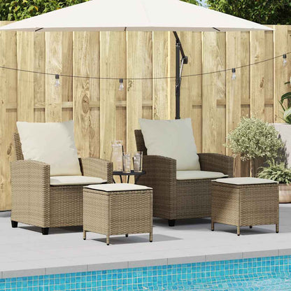 Set Divano da Giardino 4 pz con Cuscini Beige in Polyrattan | homemem39