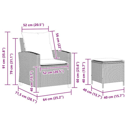 Set Divano da Giardino 4pz con Cuscini Grigio Chiaro Polyrattan | homemem39