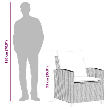 Set Divano da Giardino 4pz con Cuscini Grigio Chiaro Polyrattan | homemem39