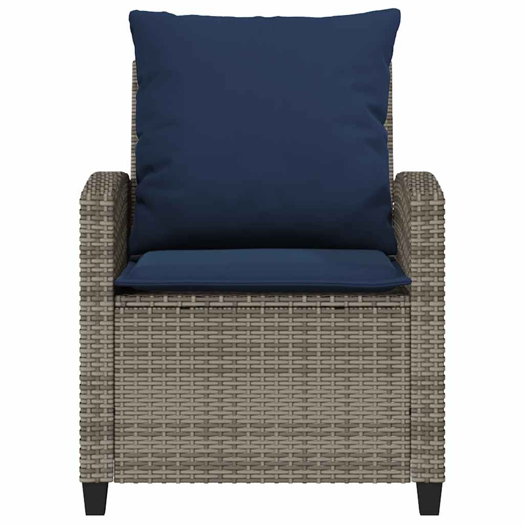 Set Divani da Giardino 4 pz con Cuscini in Polyrattan Grigio | homemem39