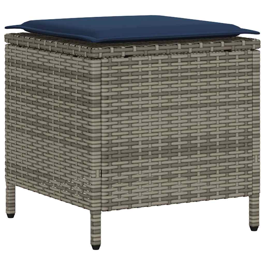 Set Divani da Giardino 4 pz con Cuscini in Polyrattan Grigio | homemem39