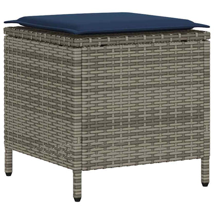 Set Divani da Giardino 4 pz con Cuscini in Polyrattan Grigio | homemem39