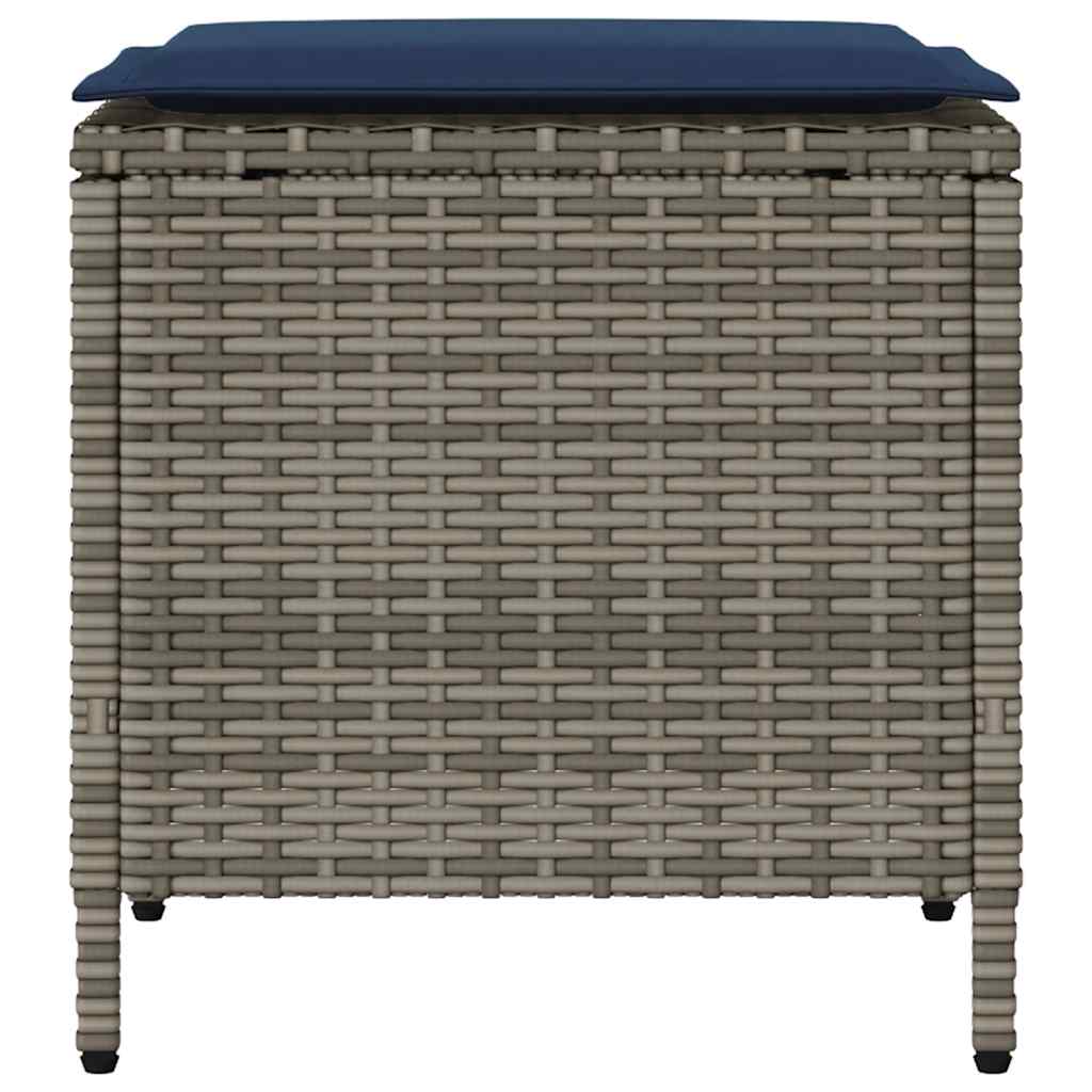 Set Divani da Giardino 4 pz con Cuscini in Polyrattan Grigio | homemem39