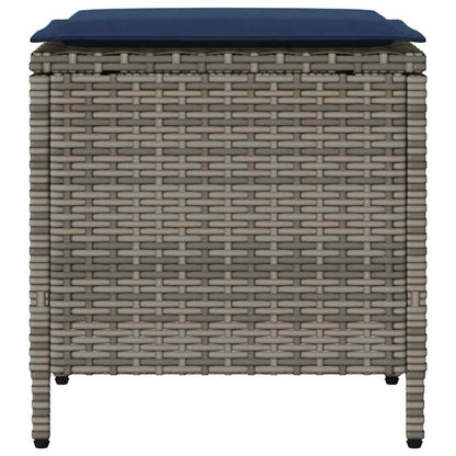 Set Divani da Giardino 4 pz con Cuscini in Polyrattan Grigio | homemem39
