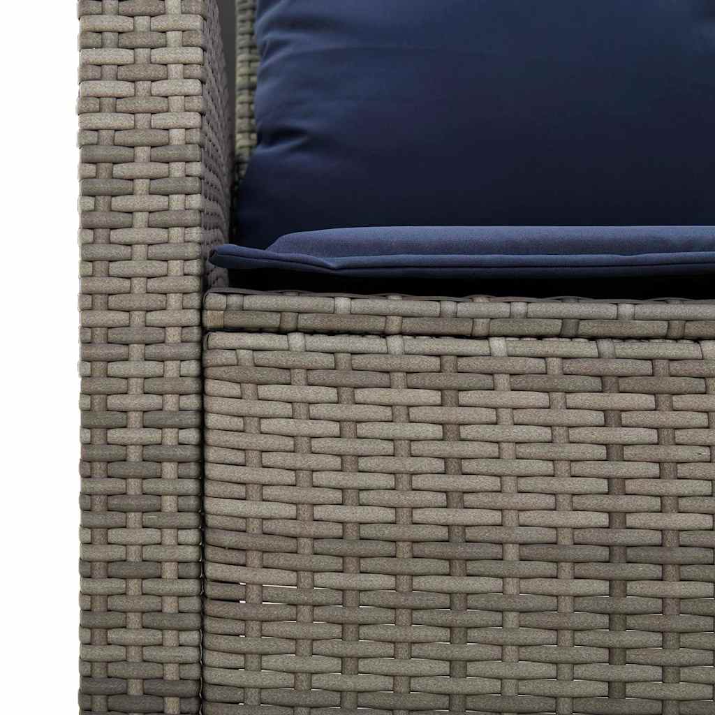 Set Divani da Giardino 4 pz con Cuscini in Polyrattan Grigio | homemem39