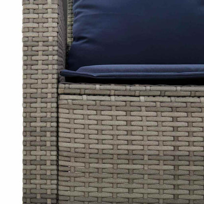Set Divani da Giardino 4 pz con Cuscini in Polyrattan Grigio | homemem39
