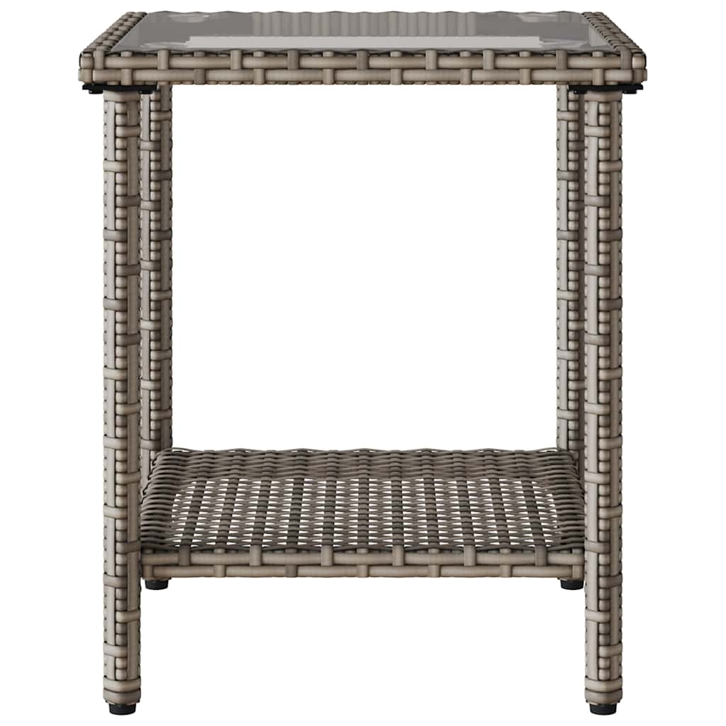 Divano da Giardino con Tavolo e Cuscini a L Grigio Polyrattan | homemem39