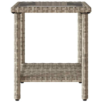 Divano Giardino Tavolo e Cuscini a L Grigio Chiaro Polyrattan