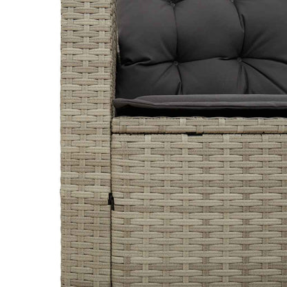 Divano Giardino Tavolo e Cuscini a L Grigio Chiaro Polyrattan