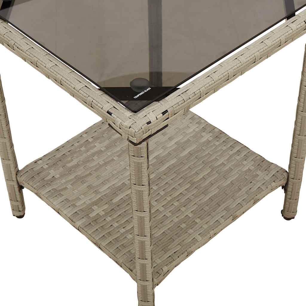 Divano Giardino Tavolo e Cuscini a L Grigio Chiaro Polyrattan