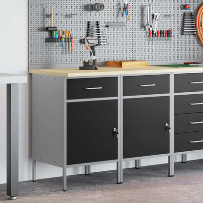 Mobile da lavoro 2 pcs Nero e Grigio 100 x 55 x 85 cm | homemem39