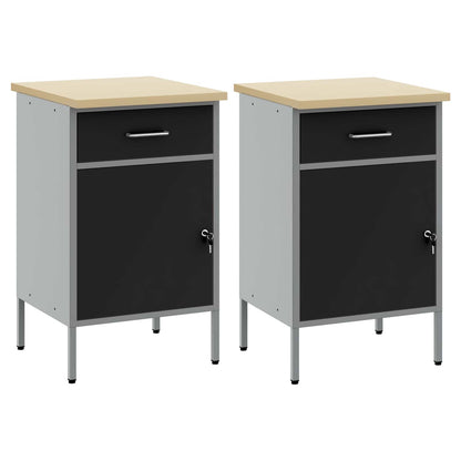 Mobile da lavoro 2 pcs Nero e Grigio 100 x 55 x 85 cm | homemem39
