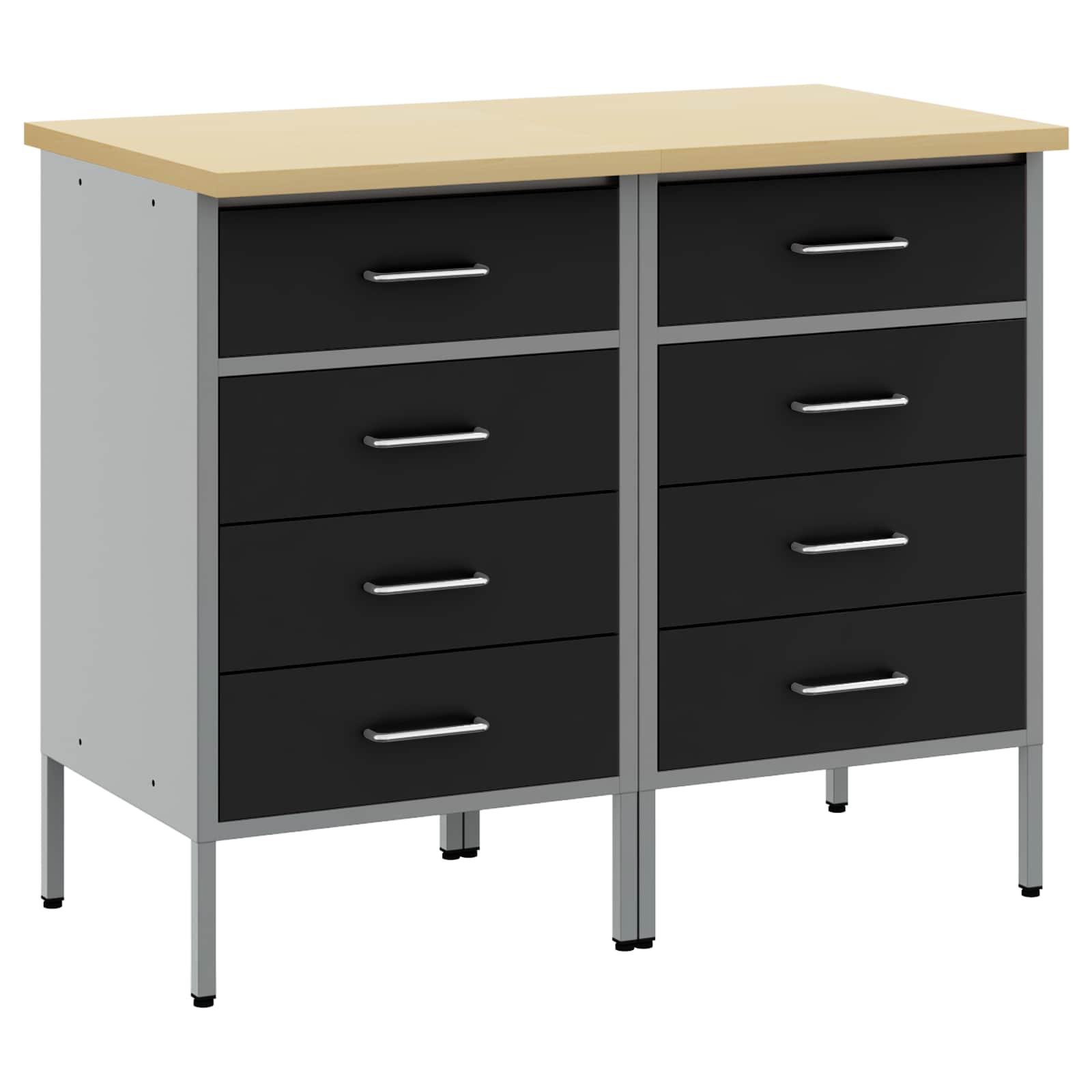 Mobile da lavoro 2 pcs Nero e Grigio 100 x 55 x 85 cm | homemem39