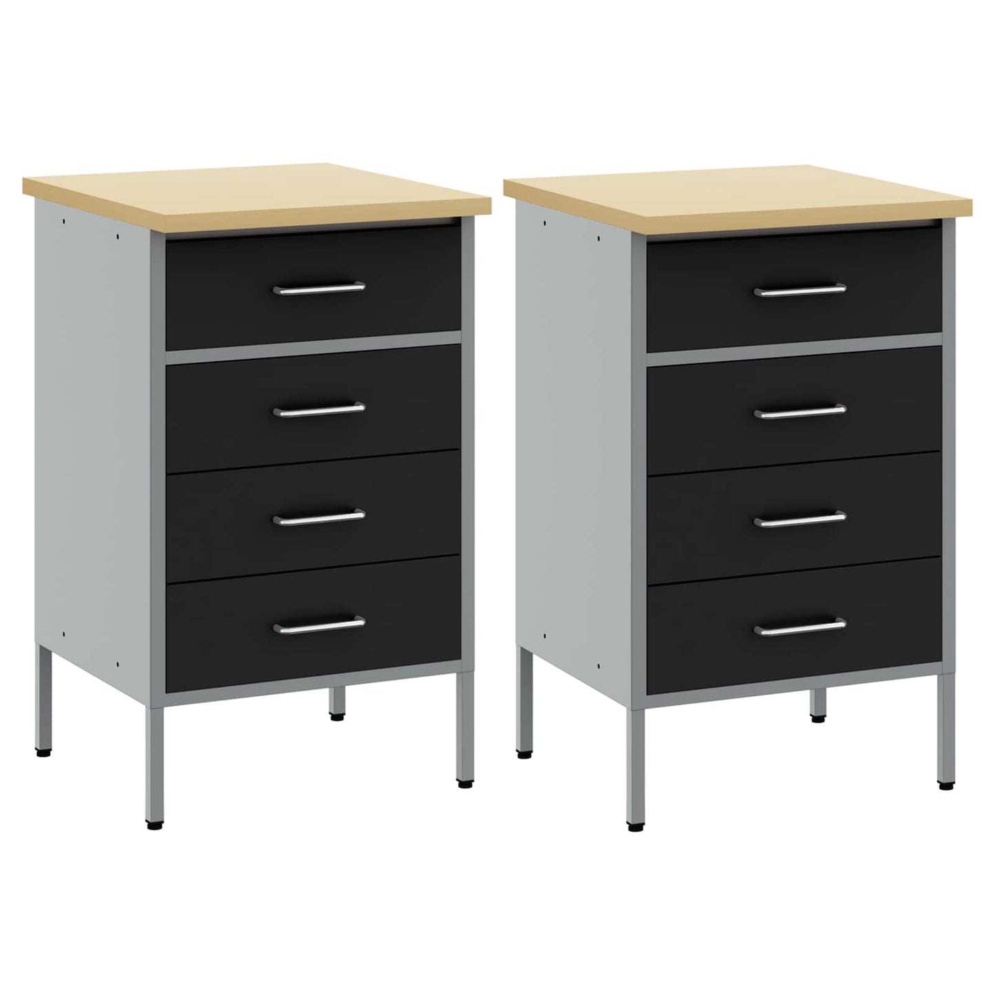 Mobile da lavoro 2 pcs Nero e Grigio 100 x 55 x 85 cm | homemem39