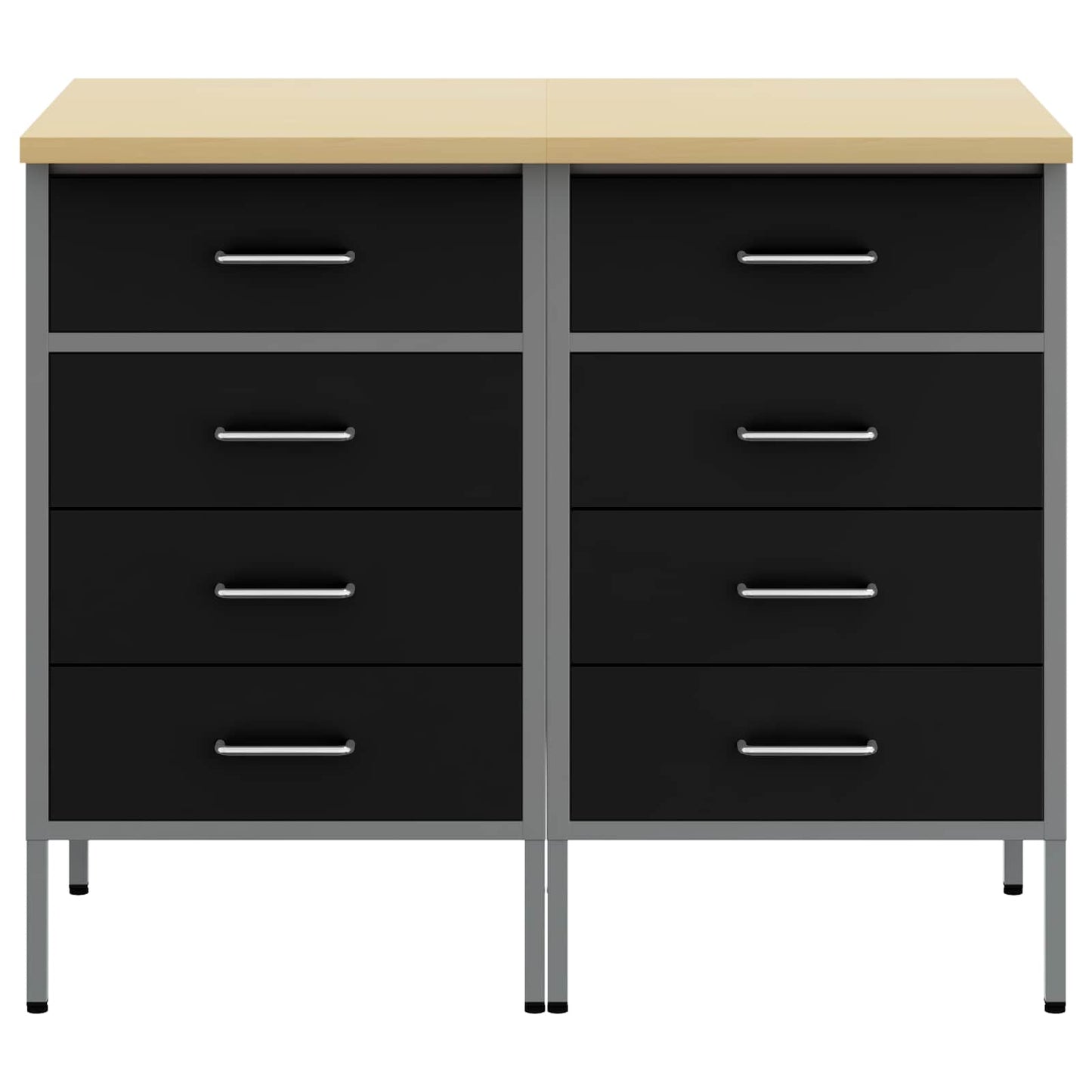 Mobile da lavoro 2 pcs Nero e Grigio 100 x 55 x 85 cm | homemem39