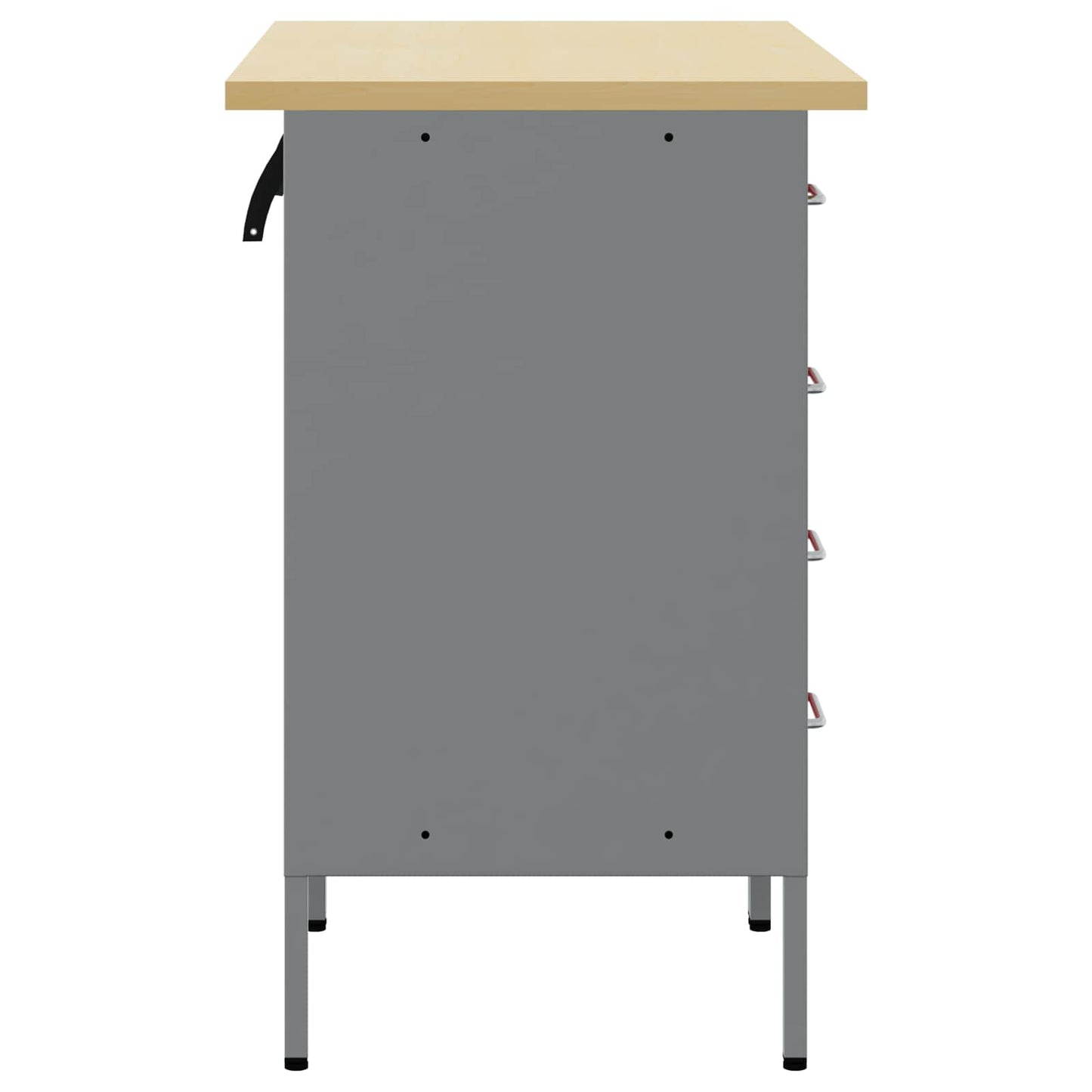 Mobile da lavoro 2 pcs Rosso e Grigio 100 x 55 x 85 cm | homemem39