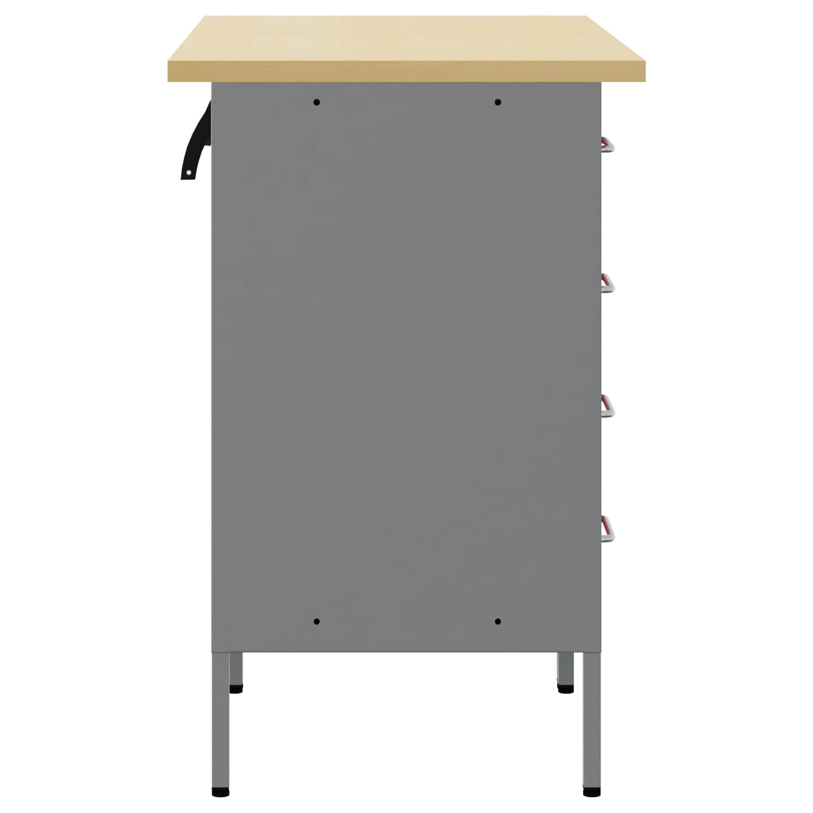 Mobile da lavoro 2 pcs Rosso e Grigio 100 x 55 x 85 cm | homemem39