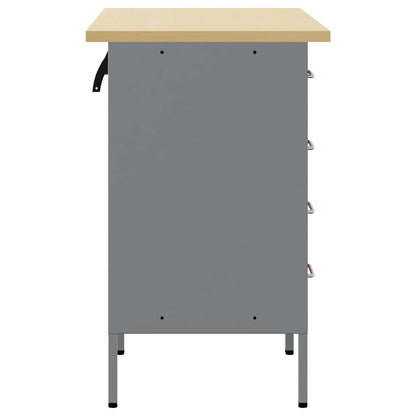 Mobile da lavoro 2 pcs Rosso e Grigio 100 x 55 x 85 cm | homemem39