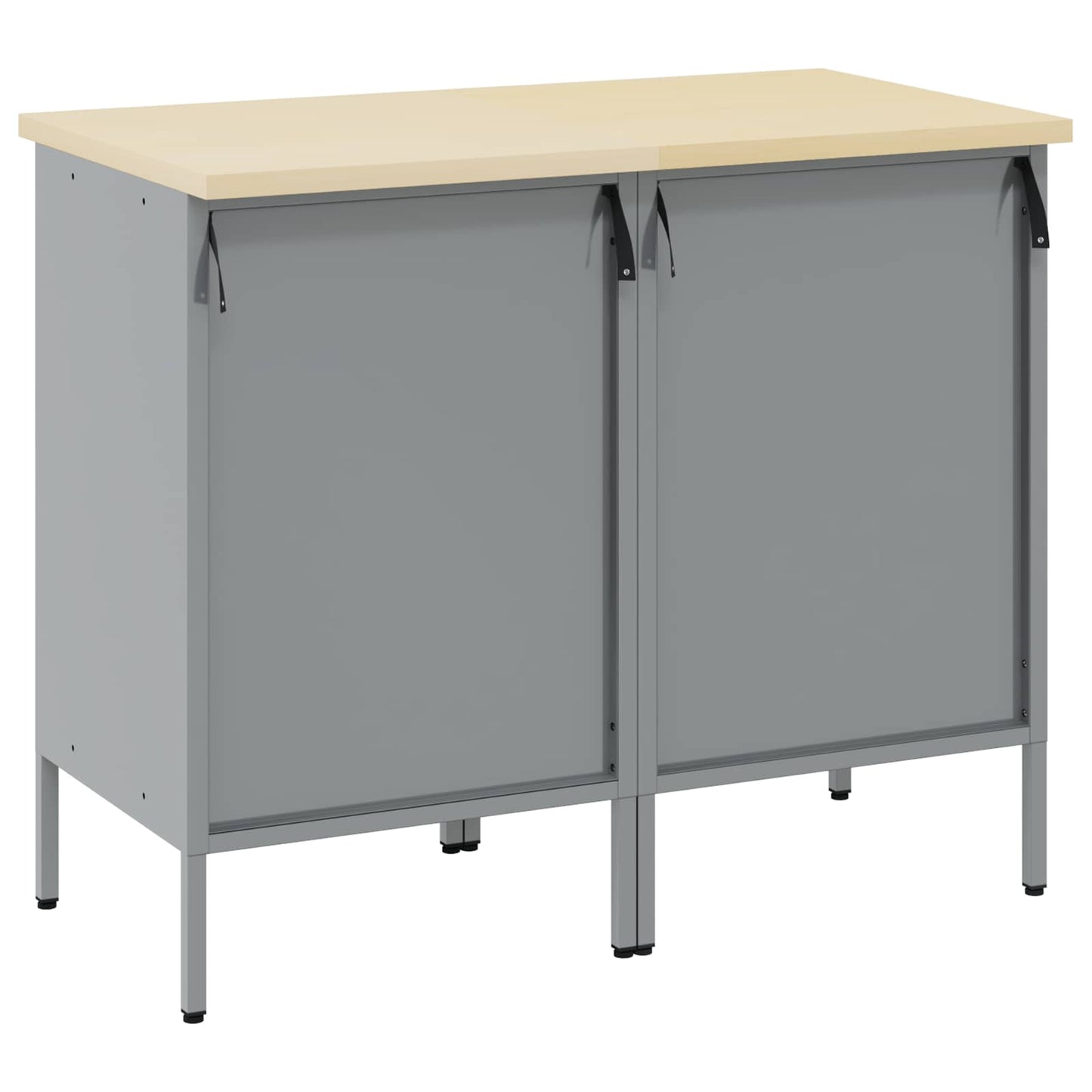 Mobile da lavoro 2 pcs Nero e Grigio 100 x 55 x 85 cm | homemem39