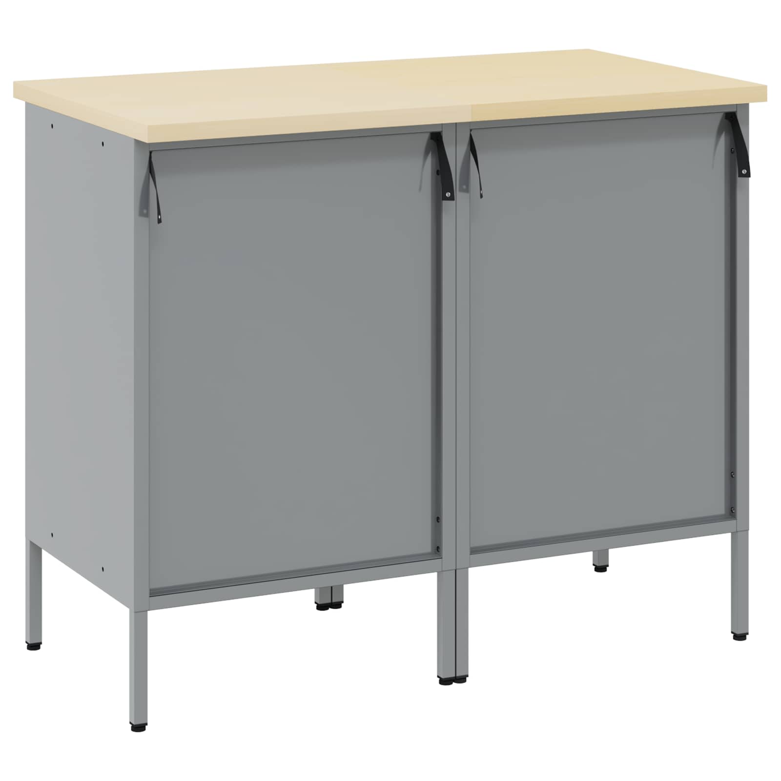 Mobile da lavoro 2 pcs Nero e Grigio 100 x 55 x 85 cm | homemem39